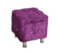 ZJTHY PU otomanos con taburetes de pie Cuadrado de Marco de Madera Taburete de Almacenamiento de Espuma de Alta resiliencia Taburete otomano Corta 15.7 Pulgadas