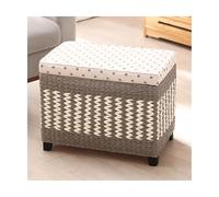 ZJTHY Rattan otomanos con Marco de Madera Reposo en pie Rectangular otomana tapizada pequeña Dormitorio otomano 27.5 x 14.9in