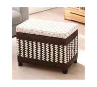 ZJTHY Rattan otomanos con Marco de Madera Reposo en pie Rectangular otomana tapizada pequeña Dormitorio otomano 27.5 x 14.9in