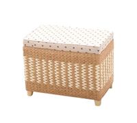 ZJTHY Rattan otomanos con Marco de Madera Reposo en pie Rectangular otomana tapizada pequeña Dormitorio otomano 27.5 x 14.9in