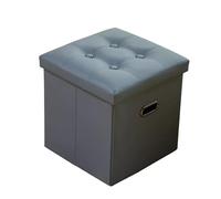 ZJTHY Taburete otomano corto de espuma de alta resistencia de cuero, taburete compacto con reposapiés, moderno taburete cuadrado de almacenamiento