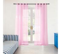 ZJUNLI Cortinas Salon 170 x 310 cm Translucido Visillos Salon Paneles Suaves para Ventanas Sala para Niños Sala Cuarto Baño, Rosa