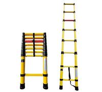ZJXANMZ Escalera Extensible de Fibra de Vidrio no conductora de 2,5 m - Escalera telescópica Resistente para Uso doméstico y Profesional Ligera Capacidad de Carga de 150 kg Prote