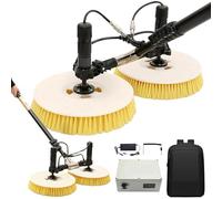 ZJXANMZ Kit de Limpieza de Paneles solares: Cepillo y Varilla de 3,5 m con alimentación de Agua para limpiacristales automático de Doble Cabezal, Herramientas de Mantenimiento de