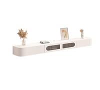 ZJXANMZ Moderno Soporte Flotante para TV con Puertas de Vidrio y cajones - Space-Sing - Estante de Almacenamiento Multimedia de Pared para Sala de Estar, Dormitorio y Oficina - E