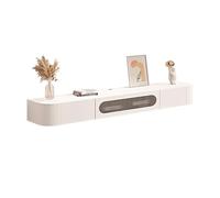 ZJXANMZ Soporte de TV Flotante de Pared con cajones y Puertas de Cristal, Space-Sing, Soporte Multimedia para Sala de Estar, Dormitorio y Oficina. Diseño Moderno y fácil instalac