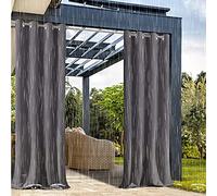 ZJXSNEH Cortina Impermeable Al Aire Libre con LengüEta Superior con Aislamiento TéRmico Cortina Opaca para Patio JardíN Porche Delantero Gazebo Gris Ancho 300 x Elevado 200cm 1PC