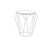 ZJXSXBPHO Mesa Auxiliar para Sala de Estar, Mesa de Centro Redonda de Vidrio Templado, de Metal, Ideal para Espacios pequeños, Dormitorio y Oficina (tamaño: 46 x 46 x 56 cm, Color