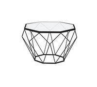 ZJXSXBPHO Mesa Auxiliar para Sala de Estar, Mesa de Centro Redonda de Vidrio Templado, de Metal, Ideal para Espacios pequeños, Dormitorio y Oficina (tamaño: 56 x 56 x 40 cm, Color