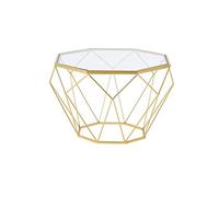 ZJXSXBPHO Mesa Auxiliar para Sala de Estar, Mesa de Centro Redonda de Vidrio Templado, de Metal, Ideal para Espacios pequeños, Dormitorio y Oficina (tamaño: 56 x 56 x 40 cm, Color