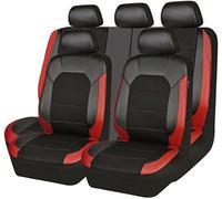 zjxwnb Fundas de Asientos de Coche para VW Amarok Beetle Bora CC Caddy EOS Fox Golf Golf Plus Golf SV Jetta Passat, Protector Asiento Coche Piel Todo Incluido Interiores Trasero Delanteros,A/Red
