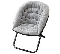 ZJYIGOWL Acogedora Silla con Base En Forma De Platillo Sillones Reclinables Tapizados Sillas Plegables De Gran Tamaño con Estructura Metálica Sillón para Salón Y Dormitorio(Grey,A)