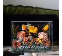 ZJYIGOWL Flores Preservadas para El Día De La Madre, para Mamá, Esposa, Abuela O Novia, Rosa Eterna Natural Mixta Hecha A Mano En Una Campana De Cristal, para Cumpleaños(Orange)