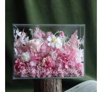 ZJYIGOWL Flores Preservadas para El Día De La Madre, para Mamá, Esposa, Abuela O Novia, Rosa Eterna Natural Mixta Hecha A Mano En Una Campana De Cristal, para Cumpleaños(Pink C)