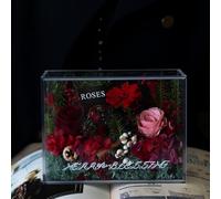 ZJYIGOWL Flores Preservadas para El Día De La Madre, para Mamá, Esposa, Abuela O Novia, Rosa Eterna Natural Mixta Hecha A Mano En Una Campana De Cristal, para Cumpleaños(Rosso)