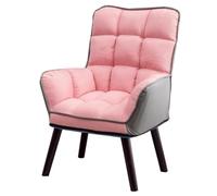 ZJYIGOWL Poltrona con Gambe In Legno Poltroncine In Pelle Silla De Oficina per Soggiorno Poltroncine Imbottite con Cuscino Spesso per Camera Da Letto, Ufficio, Sala D'attesa(Roze)