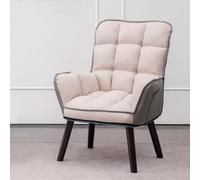 ZJYIGOWL Poltrona con Gambe In Legno Poltroncine In Pelle Silla De Oficina per Soggiorno Poltroncine Imbottite con Cuscino Spesso per Camera Da Letto, Ufficio, Sala D'attesa(Gray B)