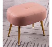 ZJYIGOWL Puf Tapizado Otomano Taburete Rectangular para Sofá Puf Pequeño con Patas Metálicas Reposapiés Otomano Moderno Taburete para Ponerse Los Zapatos para Salón Y Dormitorio(Pink A)