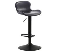 ZJYIGOWL Silla De Bar De Cuero con Base Redonda Taburetes De Bar Giratorios De Altura De Mostrador Sillas De Cocina Resistentes con Respaldo para Cafeterías Y Salas De Recepción(Nero,Black Legs)