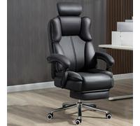 ZJYIGOWL Silla Ejecutiva De Oficina Ergonómica De Cuero PU Sillas Reclinables para Ordenador con Respaldo Alto Y Reposacabezas Ajustable Sillas Gaming con Función De Inclinación(Nero,B)