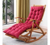 ZJYIGOWL Silla Mecedora Tapizada con Cojín Silla De Bambú para Interiores con Gravedad Cero Tumbonas Reclinables con 6 Posiciones De Ajuste Sillas Plegables para Acampar(Rosso,B)