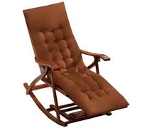 ZJYIGOWL Sillas Mecedoras con Ajuste De 5 Velocidades Sillón Reclinable De Madera Tapizada Moderna Silla Mecedora De Patio Sillón Plegable para Adultos para Exterior E Interior(Bruin,B)