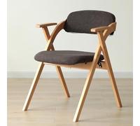 ZJYIGOWL Sillas Plegables para Comedor Silla Plegable De Madera con Respaldo Y Asiento Acolchados, Estructura De Madera Resistente Sillón Sin Montaje para Salón Y Cocina(Dark Brown)