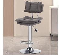 ZJYIGOWL Taburetes De Barra con Respaldo Y Altura De Mostrador Silla De Bar Modernas con Patas De Metal Taburetes Tapizados En Cuero De Fácil Montaje para Salas De Recepción(Dark Gray,Silver Legs)