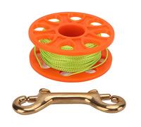 Zjythocyber Diving Finger Reel Scuba Reel, Compact Orange Reel with 30m Fluorescent Green Line and Double End Copper Hook, Lightweight Underwater Navigation Tool for Short Distance Diving, SNO