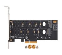 Zjythocyber Tarjeta adaptadora M.2 a PCIe, Placa de expansión Dual para SSD M.2 NVMe y SATA con diseño de disipación de Calor poroso en la PCB, Compatible con Ranuras PCIe x4, x8 y x16 y con