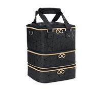 Zjyufy Bolsa organizadora de esmalte de uñas de 3 capas, bolsa de almacenamiento para 84 botellas de esmalte de uñas, lámpara de uñas y accesorios de diseño de uñas, Geométrico, Fashion