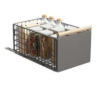 Zjyufy Cajones Extraibles Para Cocina, 23,5 x 39,5 x 19,5CM Cajones Deslizantes Para Cocina, Sin Necesidad de Taladrar Cajon Telescopico, Cajones Deslizantes para Armario