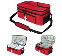 Zjyufy Empty First Aid Bag, bolsa vacía de primeros auxilios, organizador de medicamentos y bolsa de almacenamiento, organizador de botellas de píldoras para emergencias, caja de primeros auxilios con