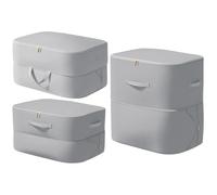 Zjyufy Organizador Autocompresible de 3 Piezas Edredones Organizador de Autocompresión Ahorro de Espacio, Bolsas de Compresión para Edredones, Ropa y Mantas (Gris, M+ L+ XL)