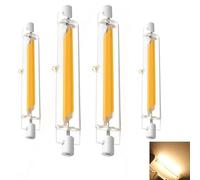 ZJZG Bombilla R7S 118mm LED Regulables, 4 Pack, 20W COB Equivalente 200w Lámpara Halógena, Blanco Natural 4500K, 2000LM, 360°