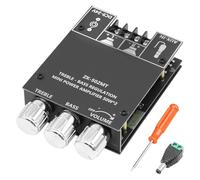 ZK-502MT Amplificador Bluetooth Hifi Estéreo, 50W+50W Amplificador de Audio 2.0 Canales con BT y AUX, DC 9-24V, con Control de Agudos y Graves, Amplificador con Bluetooth para Altavoces DIY y Sistemas