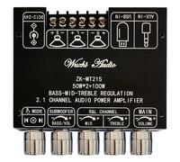 ZK-MT21S 2X50W + 100W Subwoofer 2.1 Canal Placa Amplificadora de Potencia Digital AUX 12V 24V Audio EstéReo 5.1 Bajo