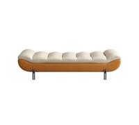 ZKALQECNF Banco de Pie de Cama Banco de Noche Ligero de Lujo for el hogar, Banco de Ropa de Alta Gama for Dormitorio Principal, Banco de sofá Largo Banco de Dormitorio(Orange)