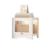 ZKALQECNF Biblioteca Estantería de bambú for Almacenamiento, Mueble Escritorio pequeño con Puerta bisagras acrílico for Oficina y hogar