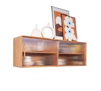 ZKALQECNF Biblioteca Gabinete Colgante pequeño de Madera, estantería Pared con Puerta corrediza Vidrio, área Comedor montada en la, Estante Almacenamiento for Cocina y Sala Estar ( L80xW30xH40 cm)