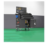 ZKALQECNF Cochera Cofre de Herramientas Metal, Cofre rodante 3 cajones con Ruedas, gabinete(Grey)
