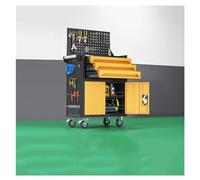 ZKALQECNF Cochera Cofre de Herramientas Metal, Cofre rodante 3 cajones con Ruedas, gabinete(Yellow)