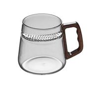 ZKALQECNF Leche Taza de vidrio borosilicato transparente con asa de madera, taza de té de 532 ml (18 oz) con infusor en forma de media luna Bebidas(Transparent)