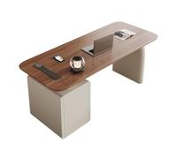 ZKALQECNF Mesa de Escritorio Escritorio de Estudio Moderno, Escritorio for Oficina en casa con 3 cajones Almacenamiento y Tomas Corriente Escritorio de Oficina(XL)