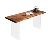 ZKALQECNF Mesa de Escritorio Escritorio de Madera Estilo Sencillo, Escritorio Grande con Tablero Amplio y Patas acrílico, Nogal Negro Escritorio de Oficina(XL)