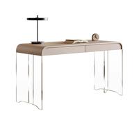 ZKALQECNF Mesa de Escritorio Escritorio de Oficina Moderno en Blanco Crema con 2 cajones, Patas acrílico estables, Escritorio Lujo for el hogar y tocador Escritorio de Oficina(M)