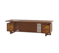 ZKALQECNF Mesa de Escritorio Escritorio Ejecutivo de estética China con cajones y Armario, Amplio Escritorio Oficina en casa 198 cm Tomas Corriente Escritorio de Oficina