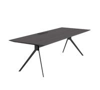 ZKALQECNF Mesa de Escritorio Escritorio Minimalista Moderno con estación de Carga, Estructura Metal Negro y tablones Madera Maciza for Oficina en casa Escritorio de Oficina(S)