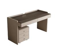 ZKALQECNF Mesa de Escritorio Escritorio Moderno for PC, Estudio, Trabajo, hogar, Oficina, Dormitorio, 2 cajones de Almacenamiento y Armario Lateral móvil Escritorio de Oficina(Grande)