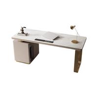 ZKALQECNF Mesa de Escritorio Estación de Trabajo Moderna for PC con gabinete Almacenamiento, Puertos USB y Tomas Corriente, Escritorio Estudio Reversible Escritorio de Oficina(M)